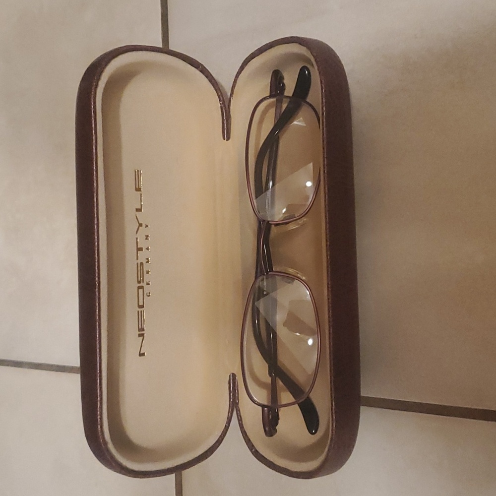 Neostyle College 287 Prescription Eyeglass Frames & Hard Case Plum Metal